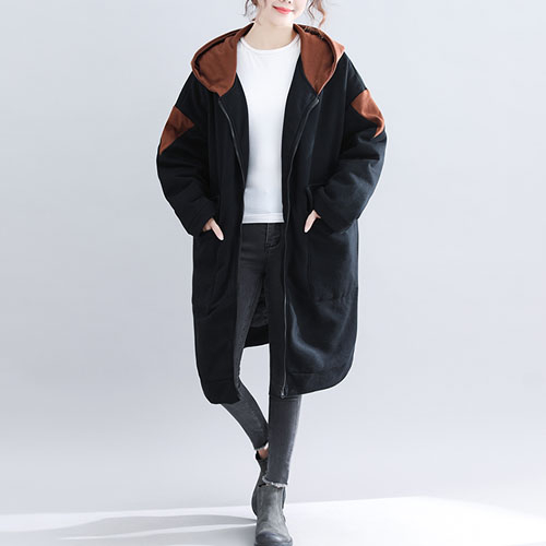  큰언니 여성용 빅사이즈 후드 롱자켓 BS03511#