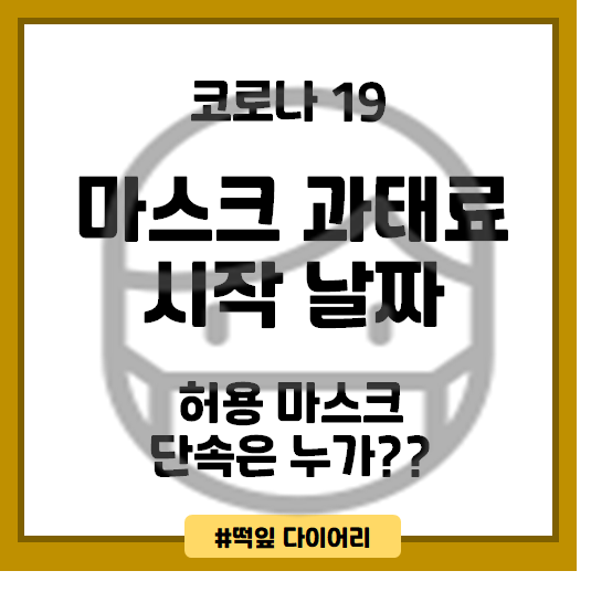 마스크 의무화 벌금 부과 시작 날, 허용 마스크, 단속은 누가 할까?