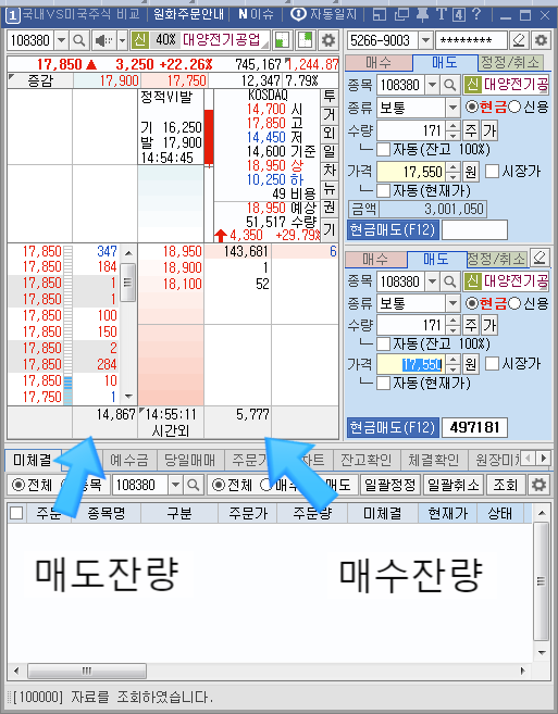 [매도/매수 잔량의 의미] 호가창 보기