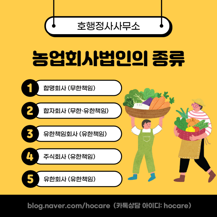 농업회사법인의 종류