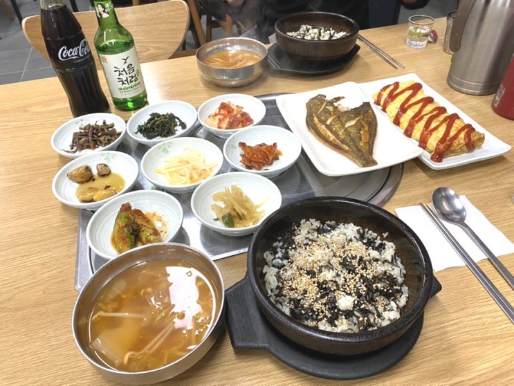 장가네식당: 하이원 백반 맛집 = 곤드레밥+가자미 구이+계란말이