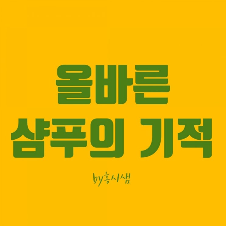  뜬금포 포스팅-탈모예방샴푸법 1