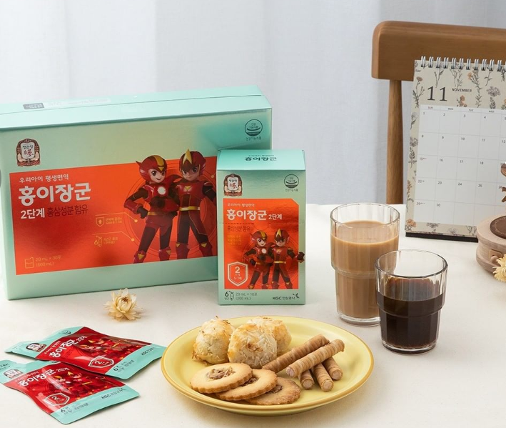  우리아이 평생면역력. 평생할인가격~[정관장] 홍이장군 로얄 2단계 성장기 어린이홍삼 면역력증진 [30포 20ml]