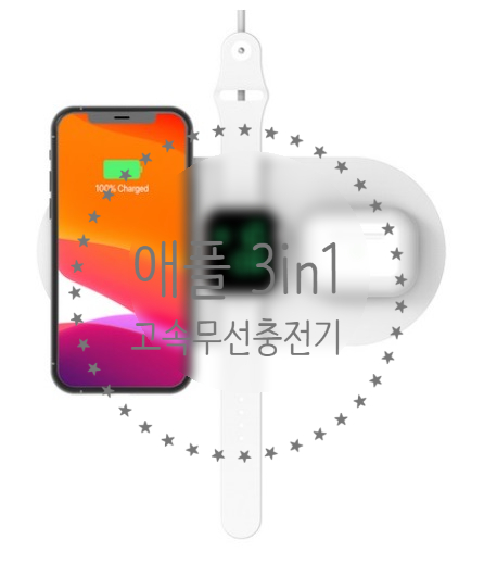  [아이폰12] 랩씨 애플워치 3 in 1 고속 무선 충전 패드 15W