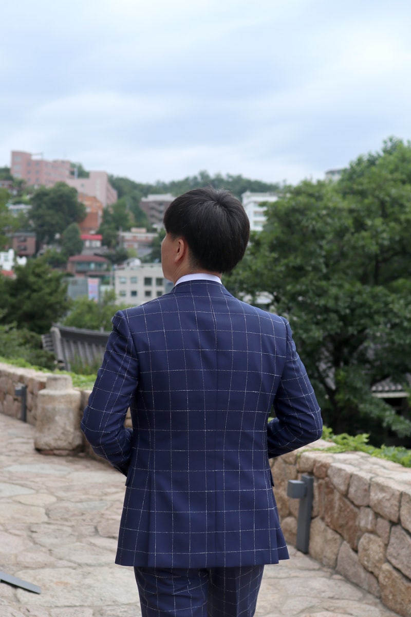 30대 남자 정장 브랜드 본 BON 구아벨로 윈도우 체크 정장