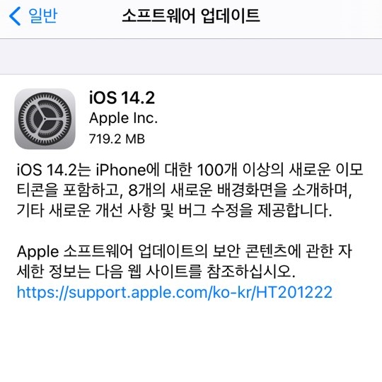애플 아이폰 iOS 14.2 직접 업데이트해보기(신규 기능 및 수정사항 확인)