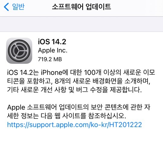  애플 아이폰 iOS 14.2 직접 업데이트해보기(신규 기능 및 수정사항 확인)