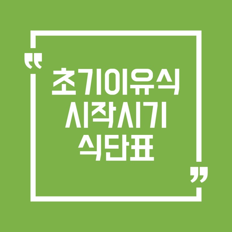  초기 이유식 시작시기는? : 쌀미음, 양, 식단표