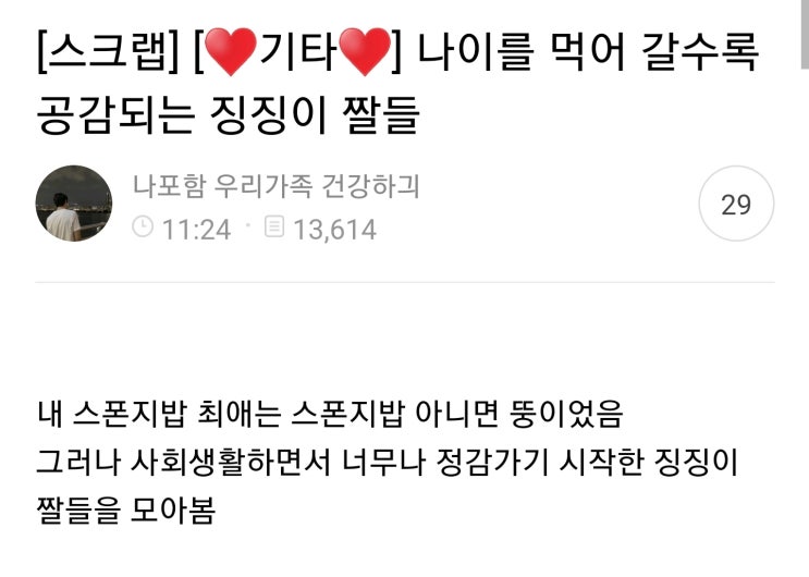  나이를 먹어 갈수록 공감되는 징징이 짤들