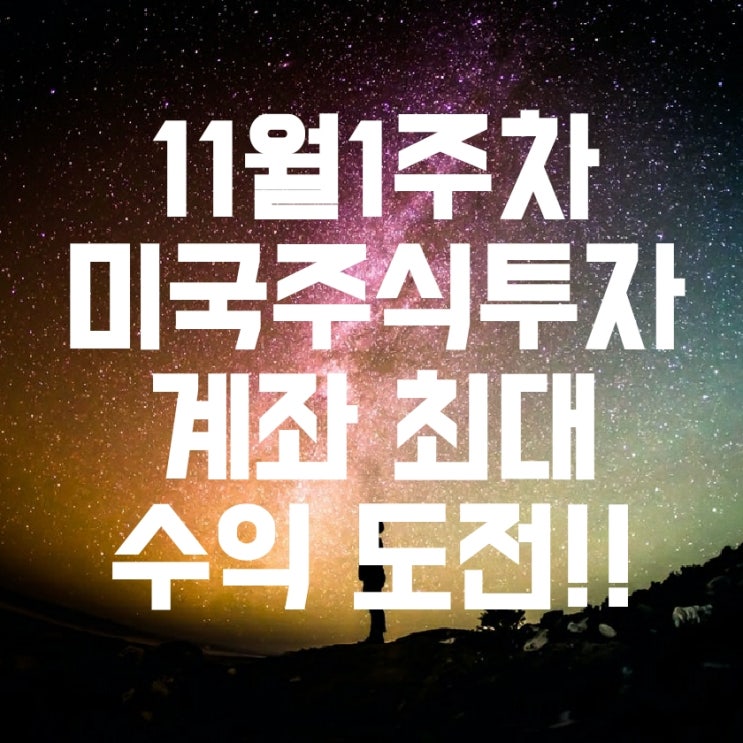 11월1주차 미국 주식 투자 결산 (수익 전고점 뚫나?)