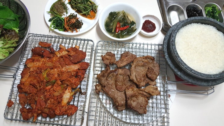  우리집 흔한 저녁밥상 - 석쇠구이 불맛에 길들여진 우리 가족들