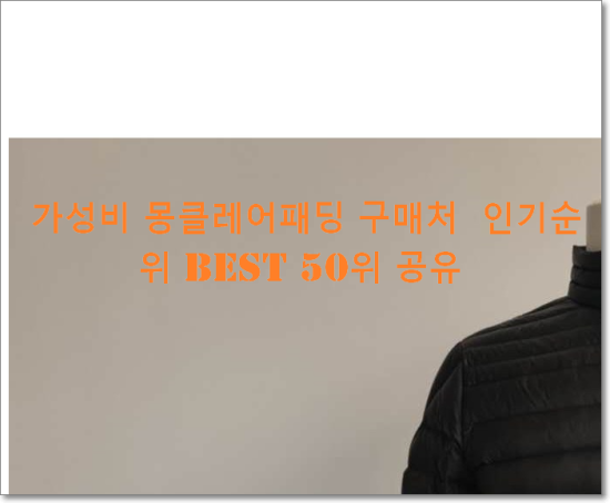   가성비 몽클레어패딩 구매처  인기순위 BEST 50위 공유