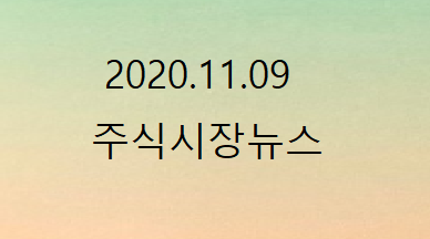 2020.11.09 주식시장뉴스