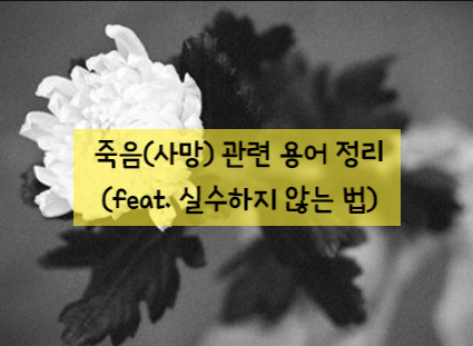 죽음(사망) 관련 용어 정리(feat. 숙환, 지병, 별세, 작계 등) 죽음(사망) 관련 용어 정리(feat. 숙환, 지병, 별세, 작계 등)