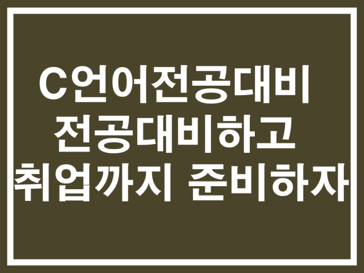  C언어전공대비 : 전공대비하고 취업까지 준비하자