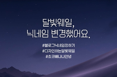  달빛웨일, 닉네임 변경했어요.