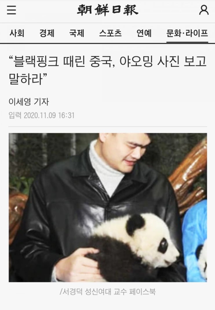  블랙핑크 때린 중국, 야오밍 사진 보고 말하라