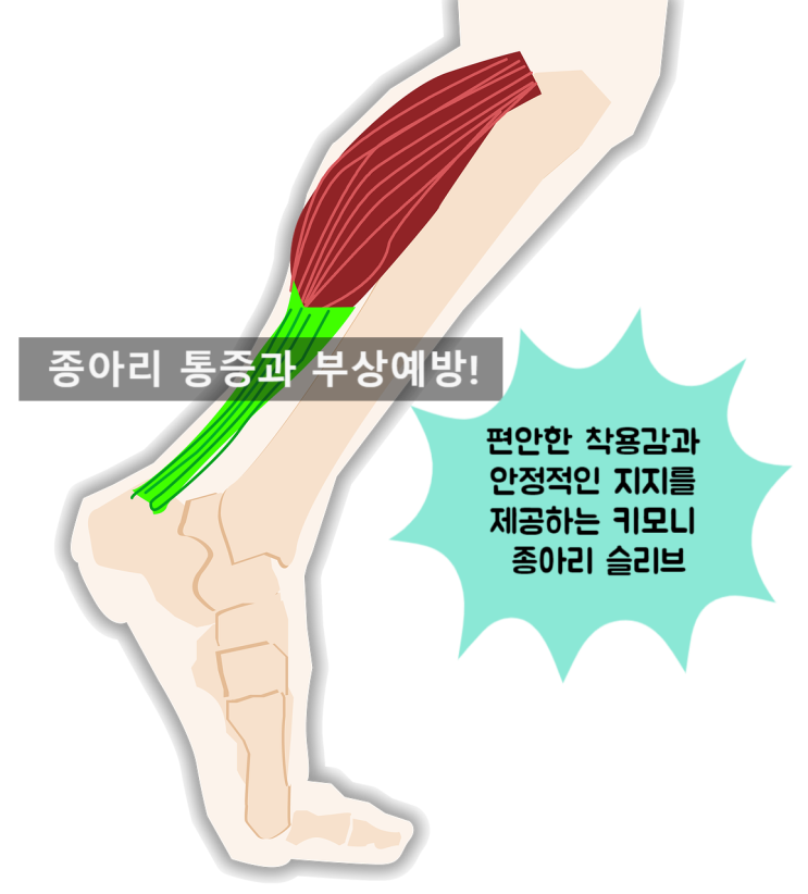  키모니 종아리 슬리브(kcw800)로 운동 할 때 종아리 통증과 부상을 예방해요~