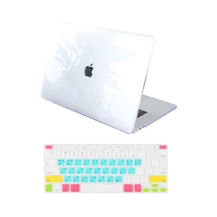 뉴비아 맥북용 레인보우 키스킨 + 크리스탈 하드케이스 투명 맥북에어13 A1466, 혼합 색상, 1세트
