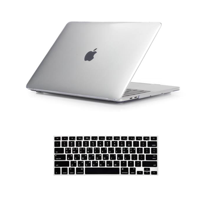 뉴비아 맥북용 키스킨 블랙 + 크리스탈 하드케이스 투명 맥북뉴에어13 A1932, 혼합 색상, 1세트