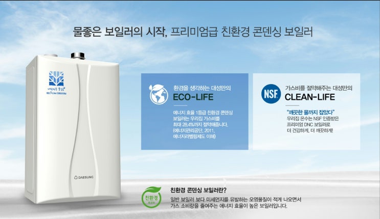  가스비 절약은 물론 미국 위생 협회 인증을 받은 물 좋은 보일러 '대성쎌틱 콘덴싱 보일러' [보일러추천/콘덴싱보일러추천/가스비절감/수질개선/친환경보일러/물위생/보일러지원금]