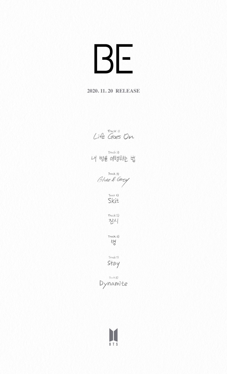 방탄소년단 BTS - BE Tracklist