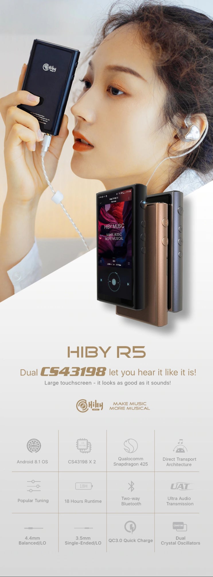  [알리익스프레스] 하이레졸루션 뮤직 플레이어 Hiby R5 $244  (한국직배송 무료)