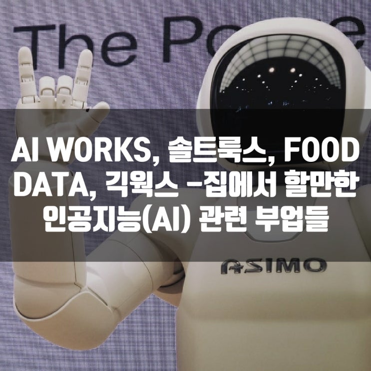 AI WORKS, 솔트룩스, FOOD DATA, 긱웍스 - 집에서 할만한 인공지능(AI) 관련 부업들