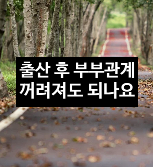  출산 후 부부 성관계가 꺼려집니다