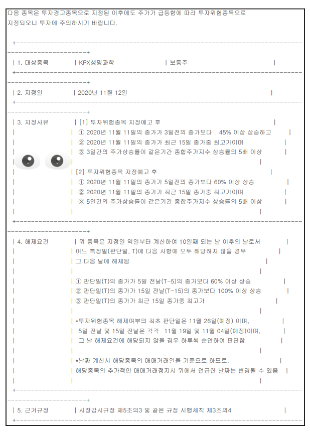 No.30-3 (20-11-12) KPX생명과학(114450) - 거래정지!  ·