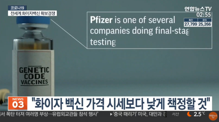 코로나 바이러스 화이자 백신 가격
