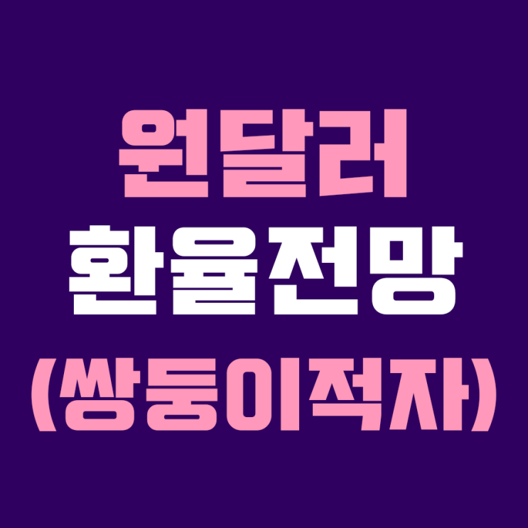  원달러환율 전망(미국 쌍둥이 적자로 인한 달러 약세)