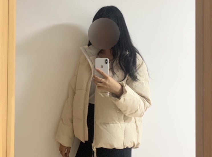  [화이트 숏패딩] 탑텐 숏패딩 슈퍼에어 숏다운 리뷰 (크림)