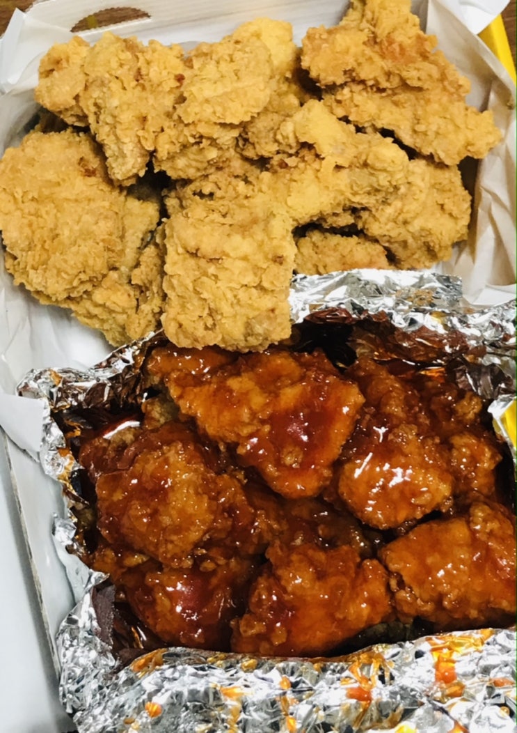  비비큐치킨 간만에 즐긴 순살바삭&순살양념치킨