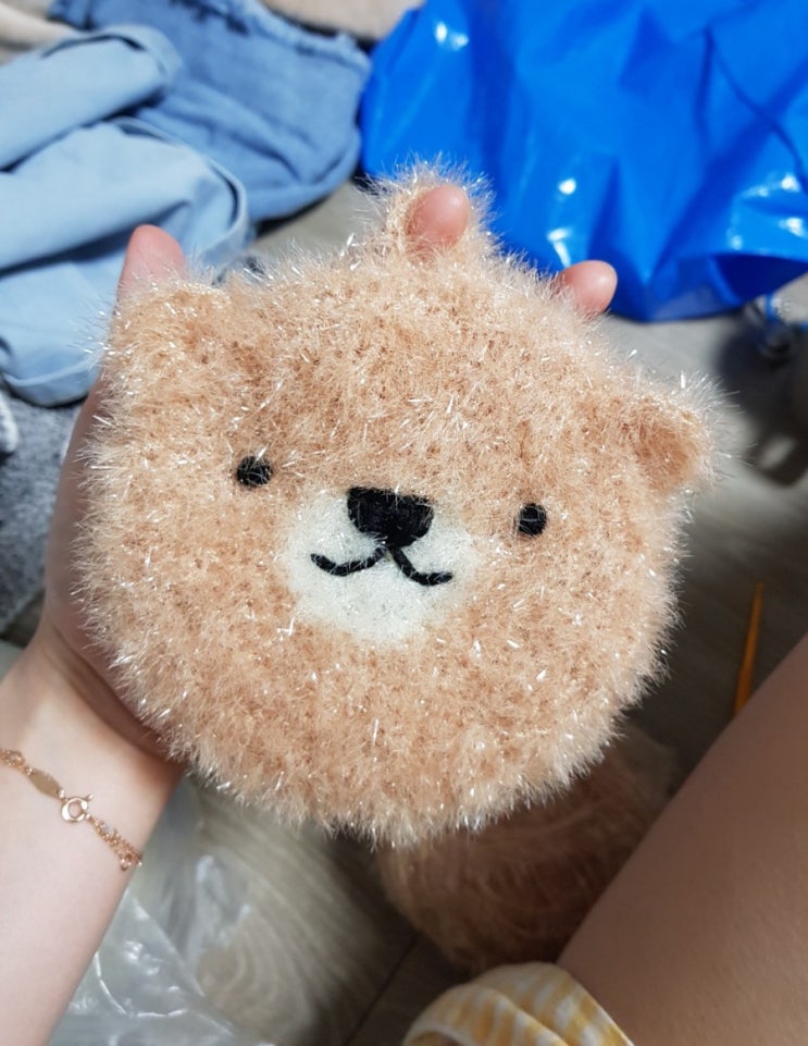  곰돌이 수세미 뜨기