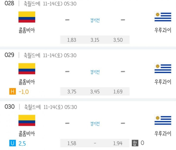2020.11.13 FIFA 카타르 2022 월드컵 남미예선 콜롬비아 우루과이 | 칠레 페루 | 브라질 베네수엘라 2020.11.13 FIFA 카타르 2022 월드컵 남미예선 콜롬비아 우루과이 | 칠레 페루 | 브라질 베네수엘라