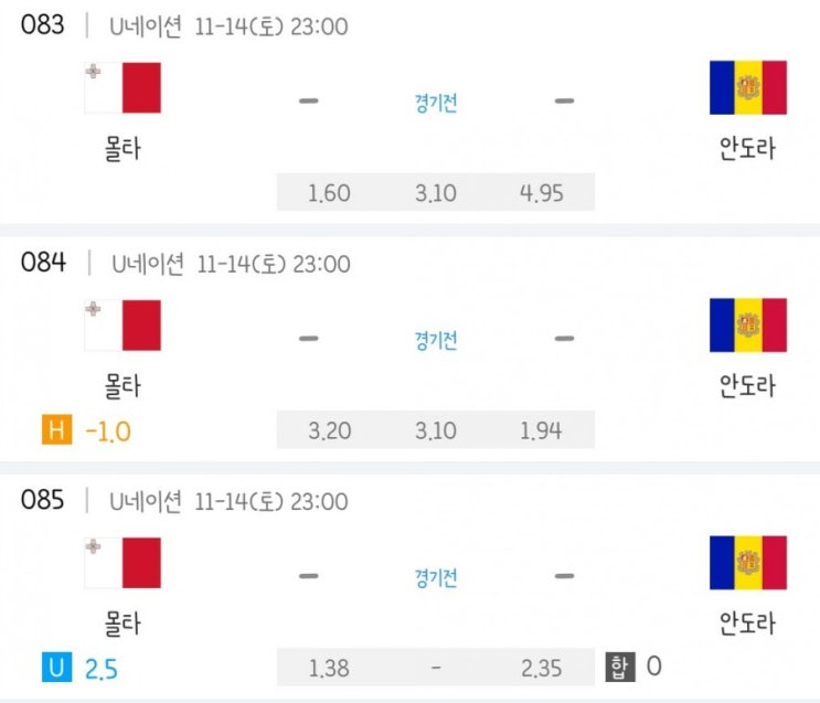 2020.11.14 UEFA 네이션스리그 조별리그 몰타 안도라 | 산마리노 지브롤터 | 키프로스 룩셈부르크