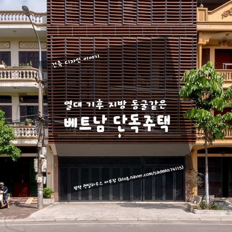 열대 기후 지방의 빛이 들어오는 동굴 같은 베트남 단독주택
