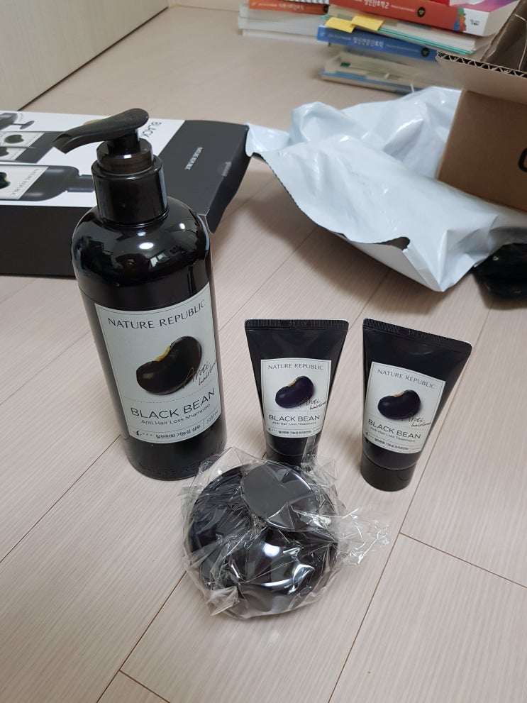  탈모 블랙빈 안티헤어로스세트 트리트먼트 샴푸브러쉬