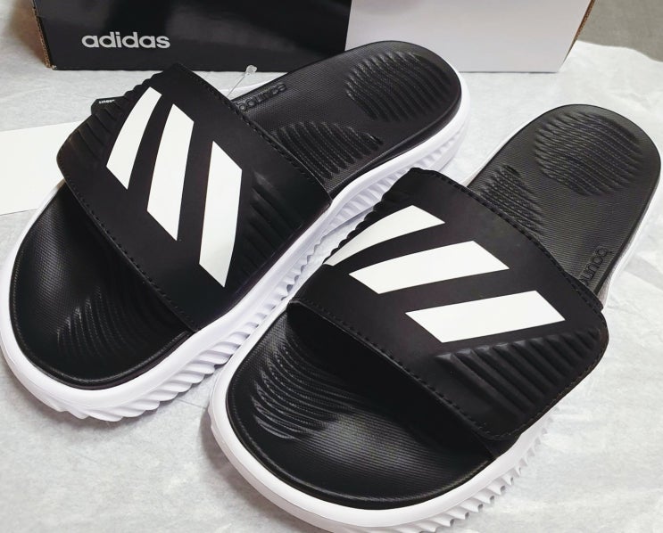  아디다스 알파바운스 비비 슬라이드 BA8775/FTWR WHITE CORE BLACK F