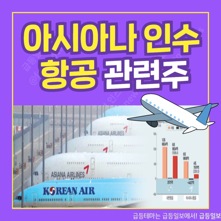 아시아나 인수 항공 관련주 by급등일보 아시아나 인수 항공 관련주 by급등일보
