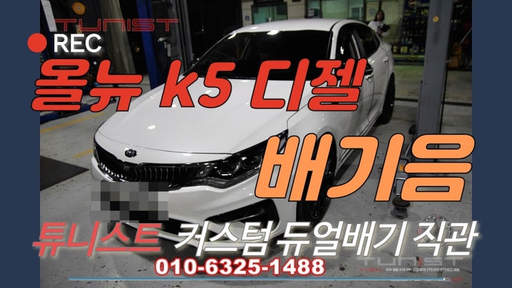  올뉴 k5 1.7디젤 커스텀 듀얼배기 중저음 배기음 카본 듀얼팁