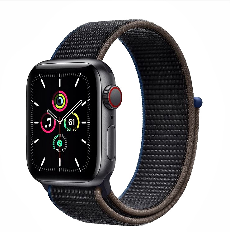  Apple 2020년 애플워치 SE GPS + 셀룰러 40mm, 스페이스 그레이 알루미늄(케이스), 차콜(스포츠 루프)