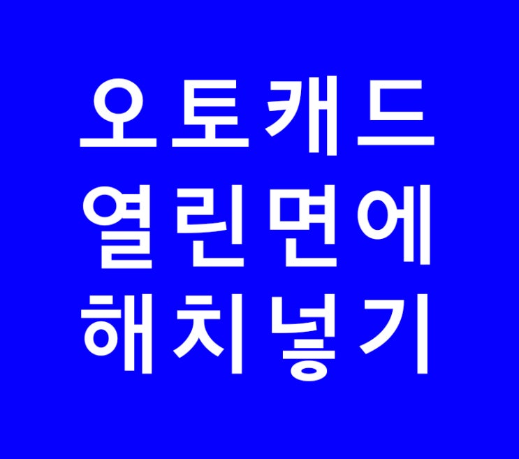 오토캐드 열린면에 해치넣기