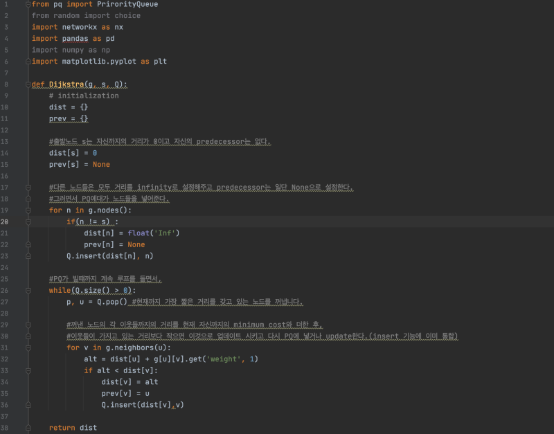 Dijkstra Algorithm으로 Shortest path matrix 뽑기(python) : 네이버 블로그