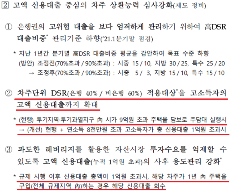  신용대출 등 가계대출 관리방안(feat. 금융위원회 11월 13일 보도자료)