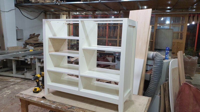 [청주가구제작] 청주법당/ 통원목 및 장식품 진열 수납장 맞춤제작 2