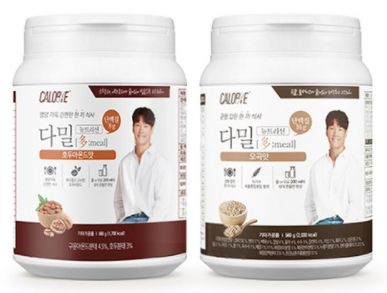  독특한 단백질 보충재의 맛 칼로바이 다밀 뉴트리션 대용량 식사대용 단백질쉐이크 오곡맛 560g와 호두아몬드맛 560g