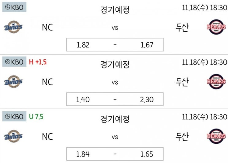 2020.11.18 KBO 프로야구 포스트시즌 한국시리즈 2차전 NC 두산