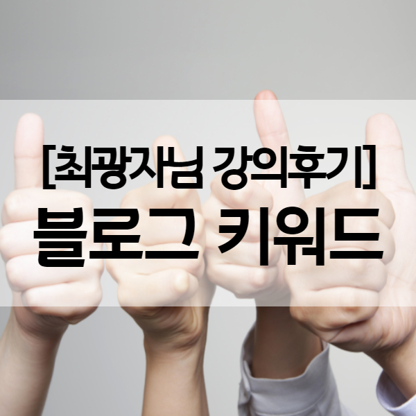 네이버 키워드 검색량 조회로 블로그 지수를 높이자! 최광자님의 키너블 블로그 키워드 강의 후기
